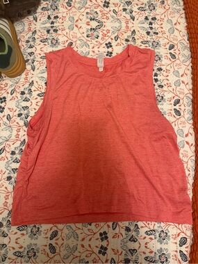 Yogalicious Coral Pink Sleeveless Cropped Tank